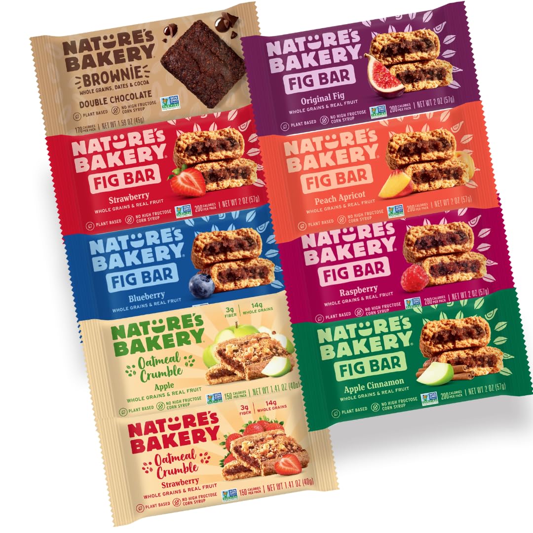 Nature's Bakery frente del empaque mostrando variedad y conveniencia