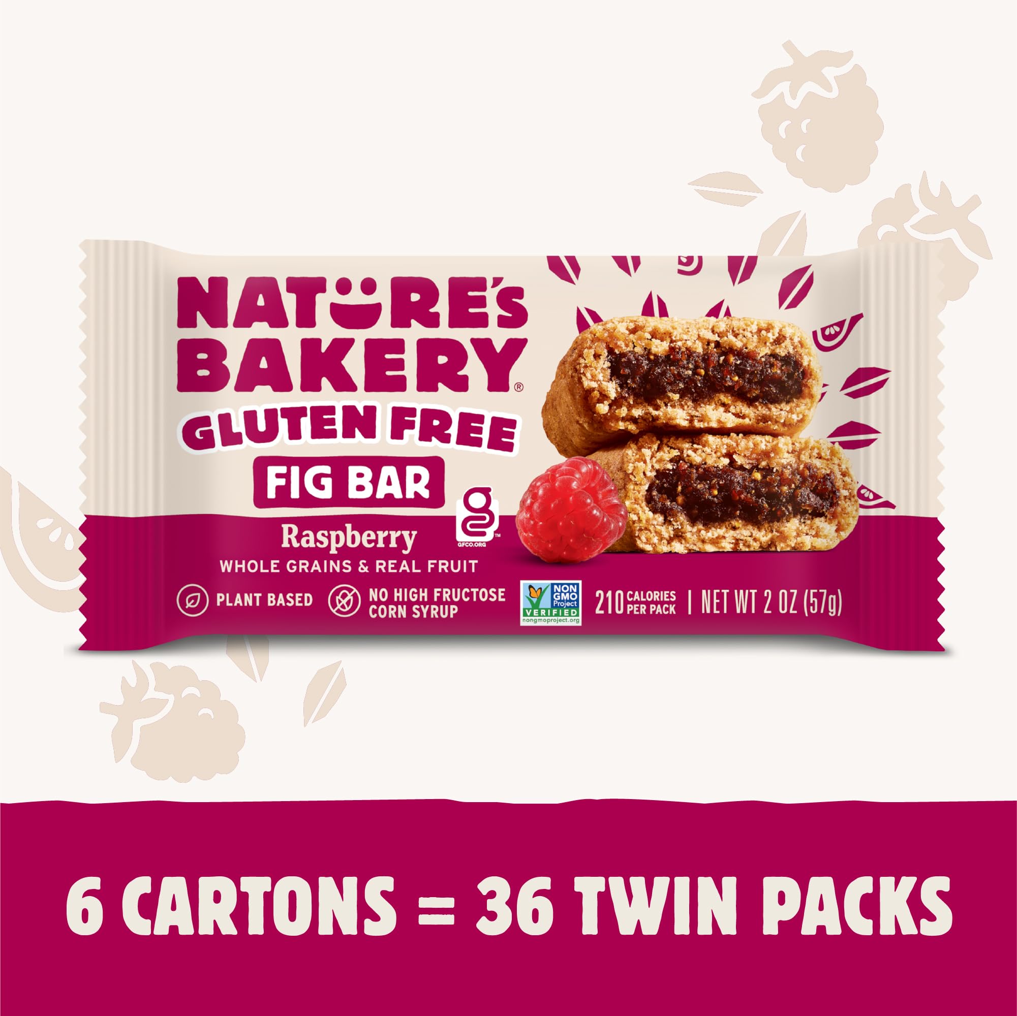 Nature's Bakery primer plano del relleno de higo y frambuesa mostrando fruta real y jugosidad