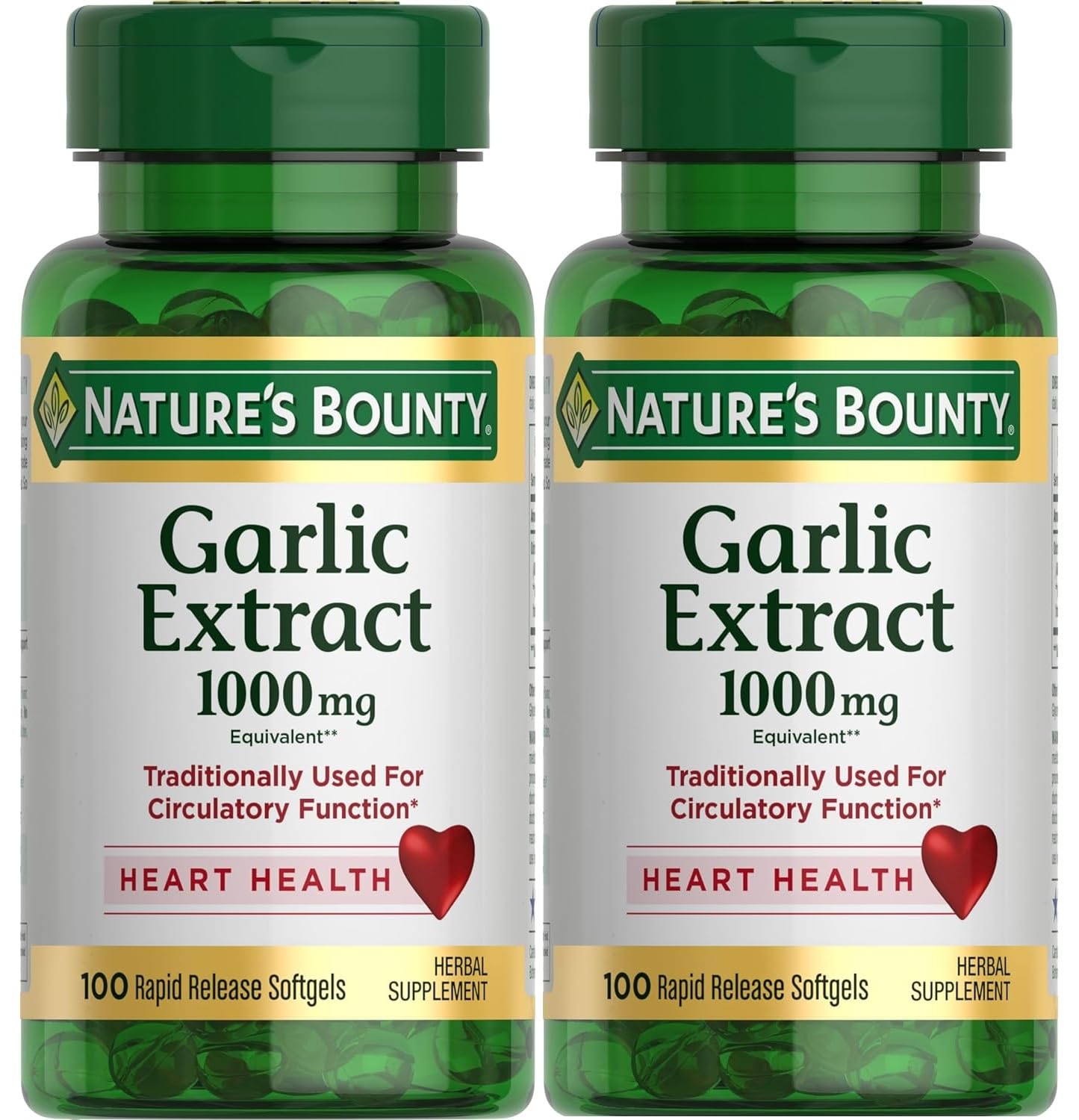Nature's Bounty frasco frontal del pack de ajo, conveniente para rutina