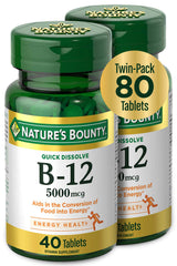 Nature's Bounty envase frontal mostrando 80 comprimidos y marca, práctico para almacenamiento