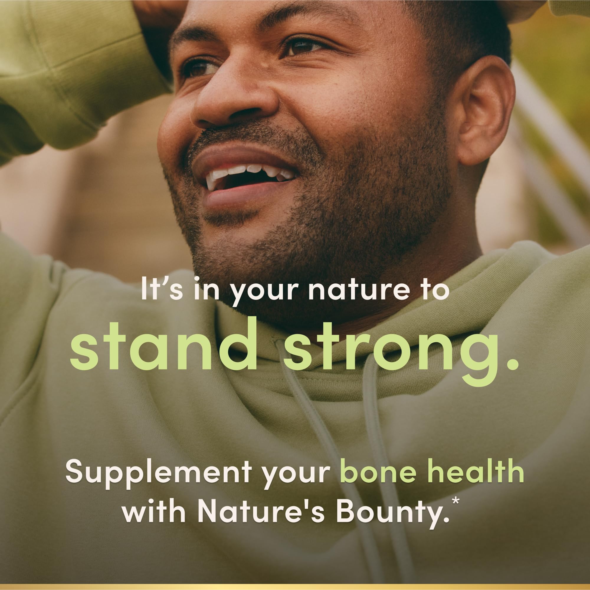 Nature's Bounty softgels junto a un plato sugerido para tomarlos con comida