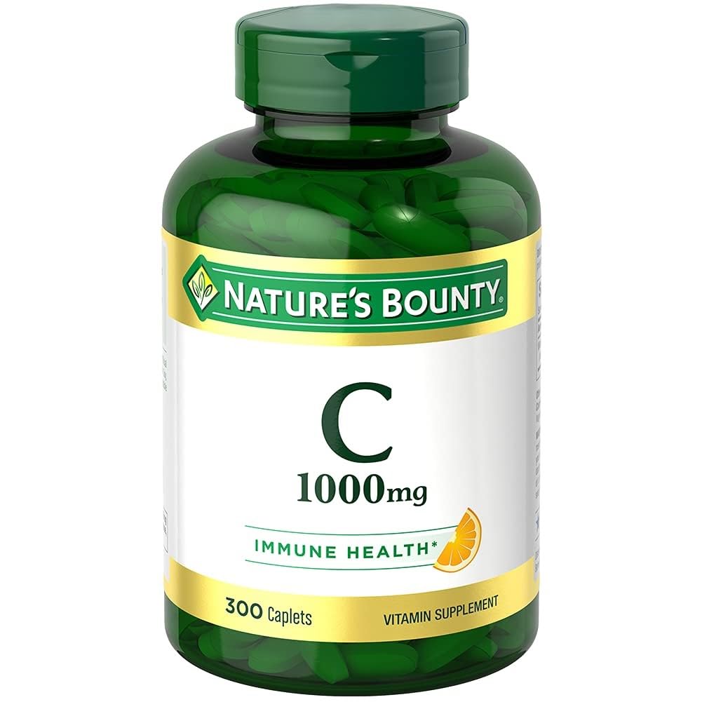 Nature's Bounty frasco frontal mostrando 300 caplets y conveniencia