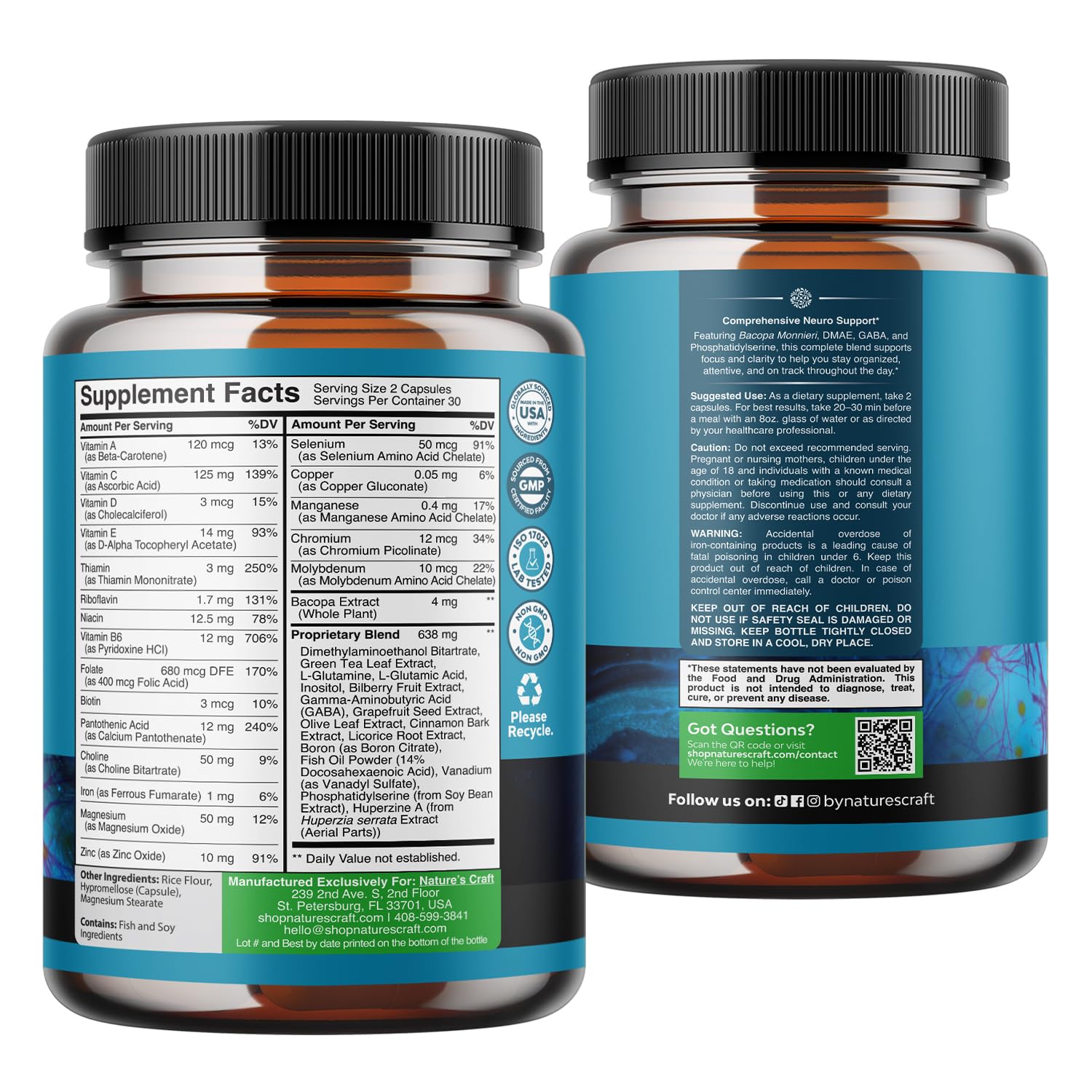 Morning routine scene with Natures Craft bottle supporting mental clarity