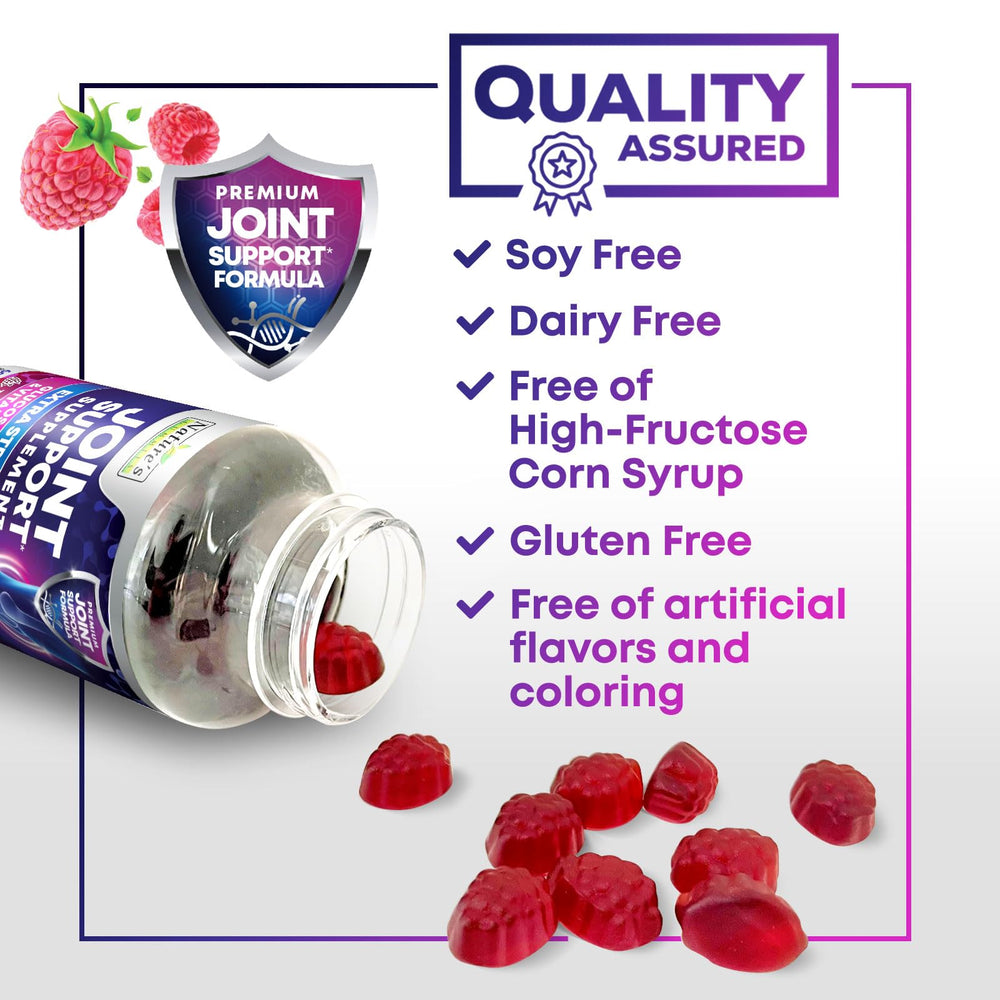 Nature's Gummies tarro abierto con gominolas listo para uso diario conveniente