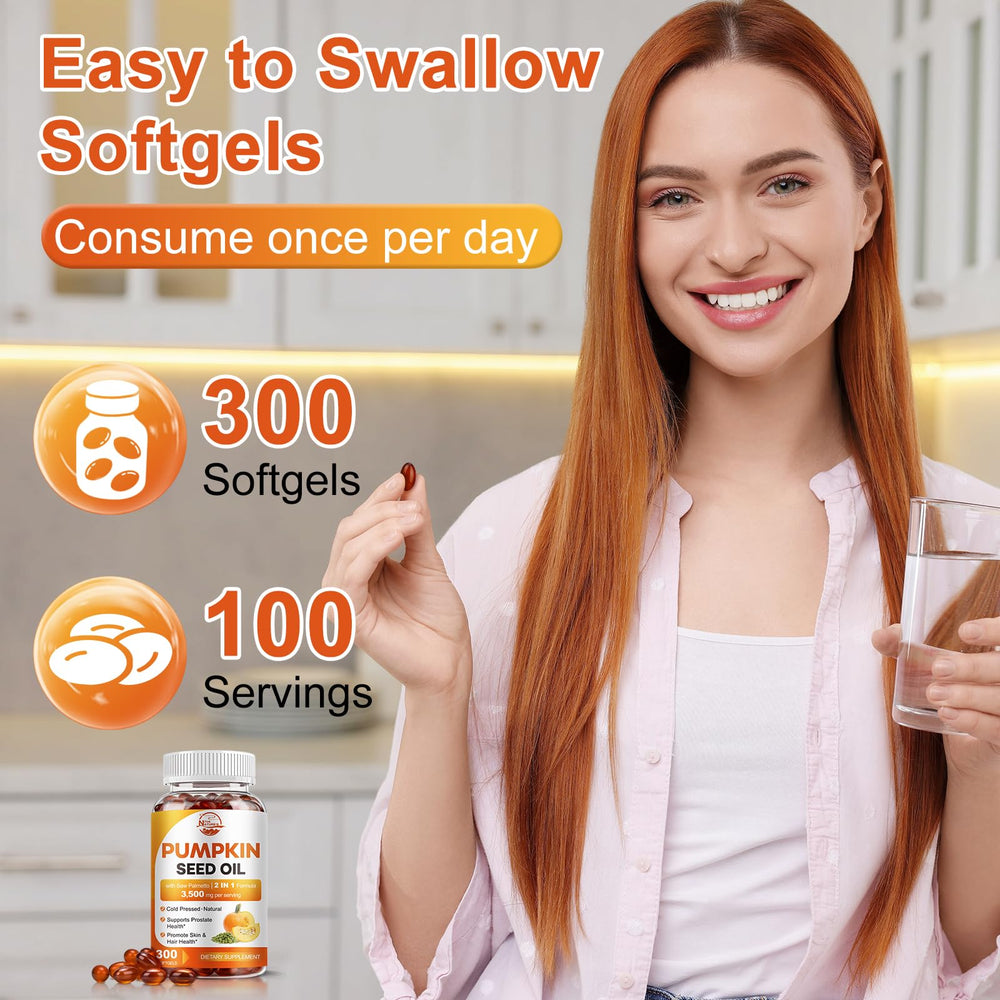 Nature's live semillas de calabaza y bayas de saw palmetto como ingredientes