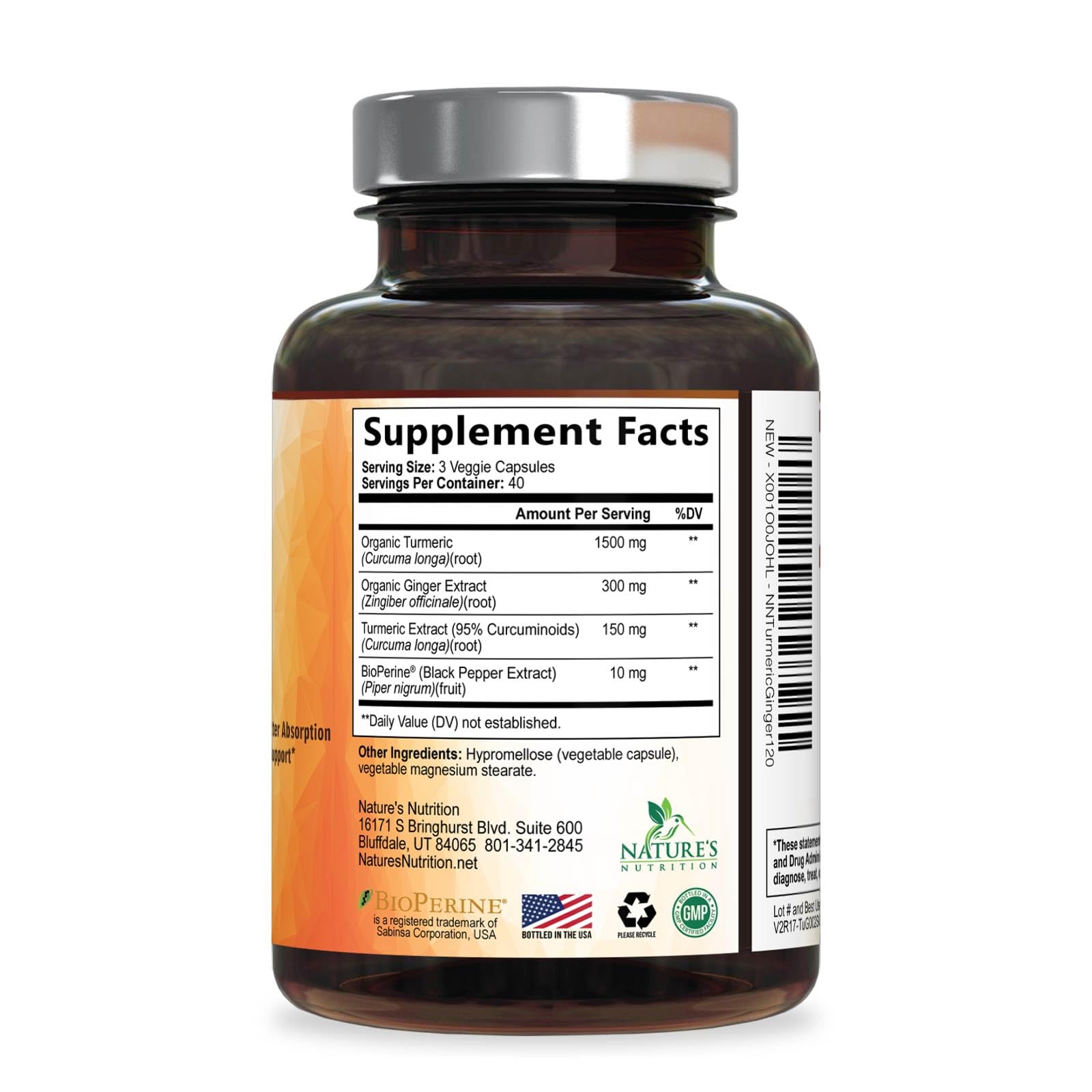 Nature's Nutrition caja con sello GMP que destaca control de calidad