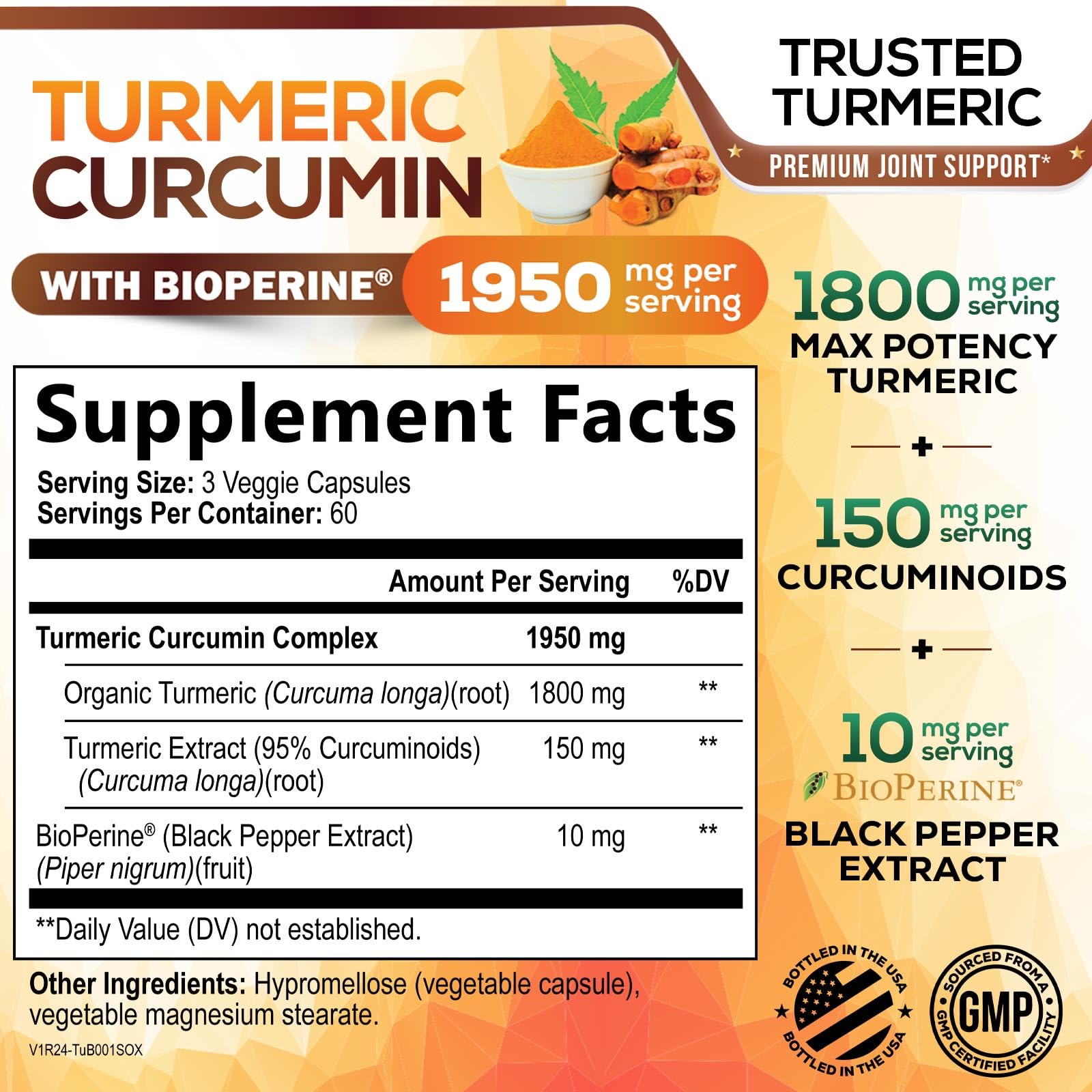Nature's Nutrition closeup of turmeric capsules highlighting capsule texture