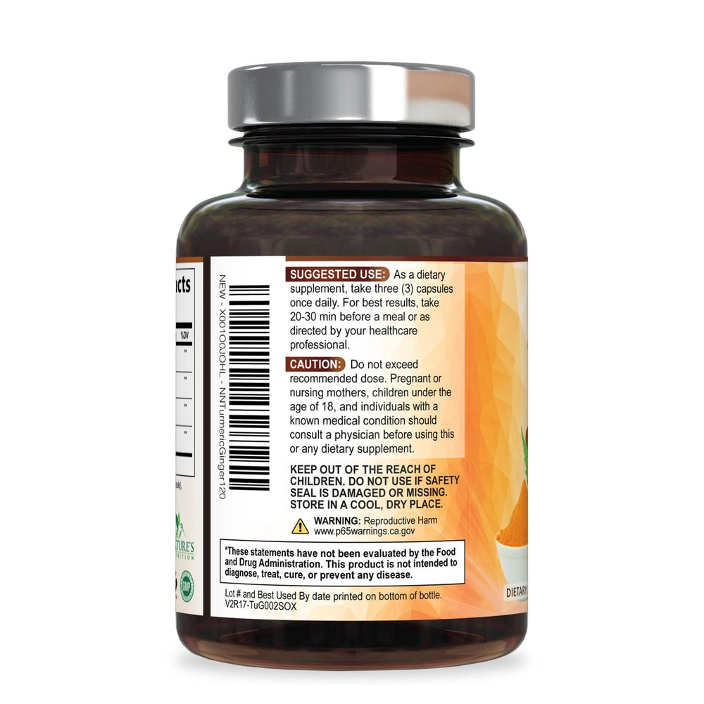 Nature's Nutrition suplemento en mesa junto a frutas, estilo de vida saludable