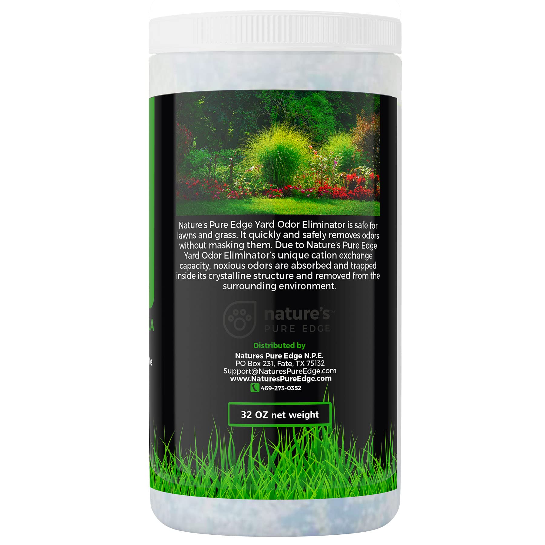 Nature's Pure Edge aplicación en césped demuestra eliminación instantánea de olores