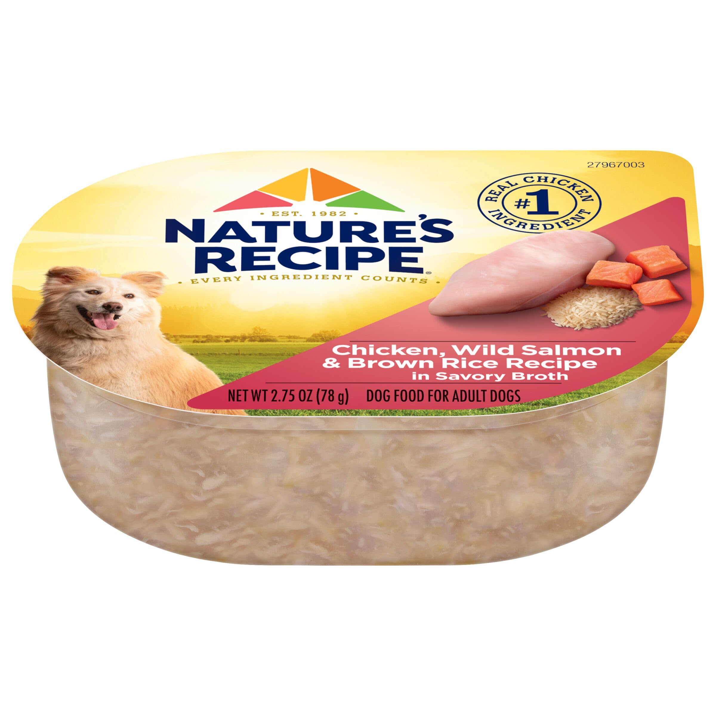 Nature's Recipe ingredientes: pollo, salmón salvaje y arroz integral beneficiosos