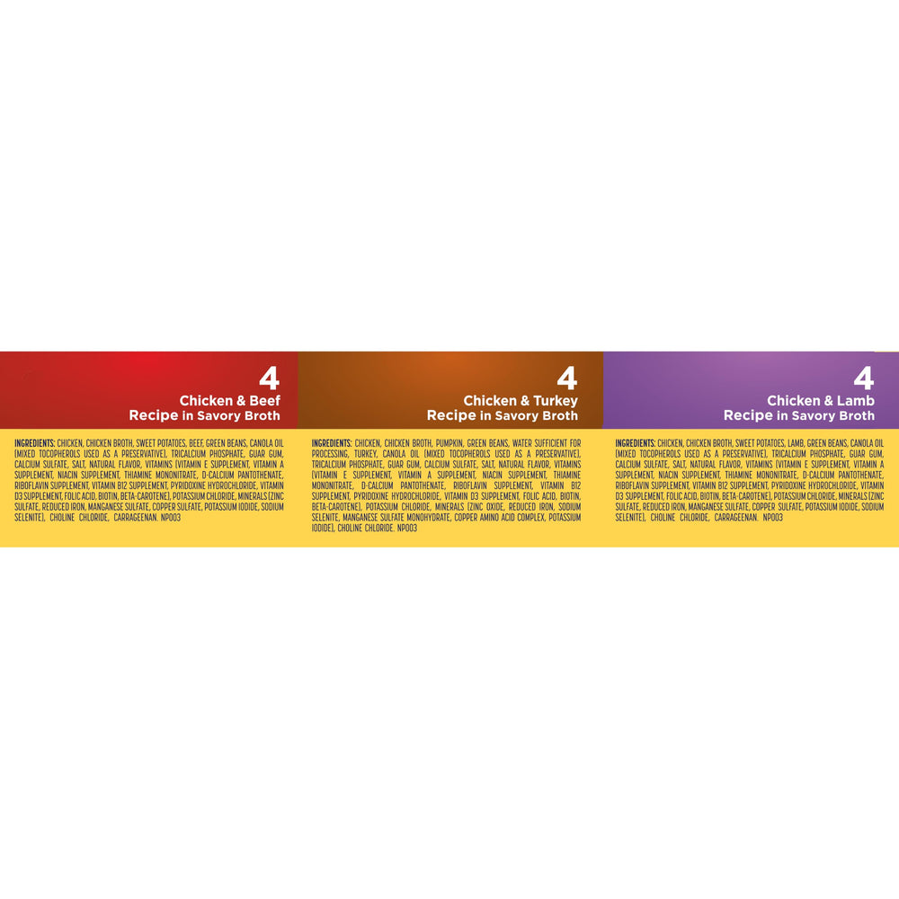 Nature's Recipe tres recetas dispuestas juntas para mostrar variedad de sabores