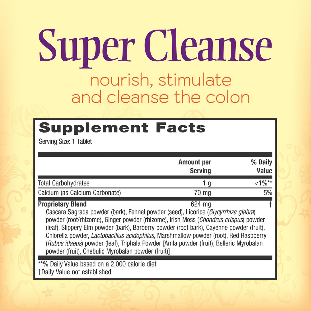 Nature's Secret cápsulas Super Cleanse en mano mostrando tamaño y fácil consumo
