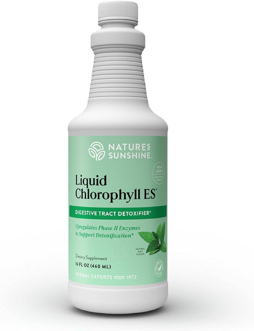 Nature's Sunshine botella frontal mostrando etiqueta y volumen