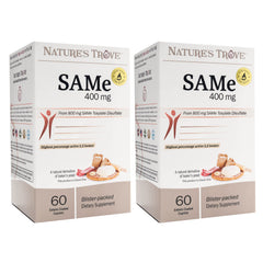 Nature's Trove frente del empaque mostrando dos cajas y beneficios