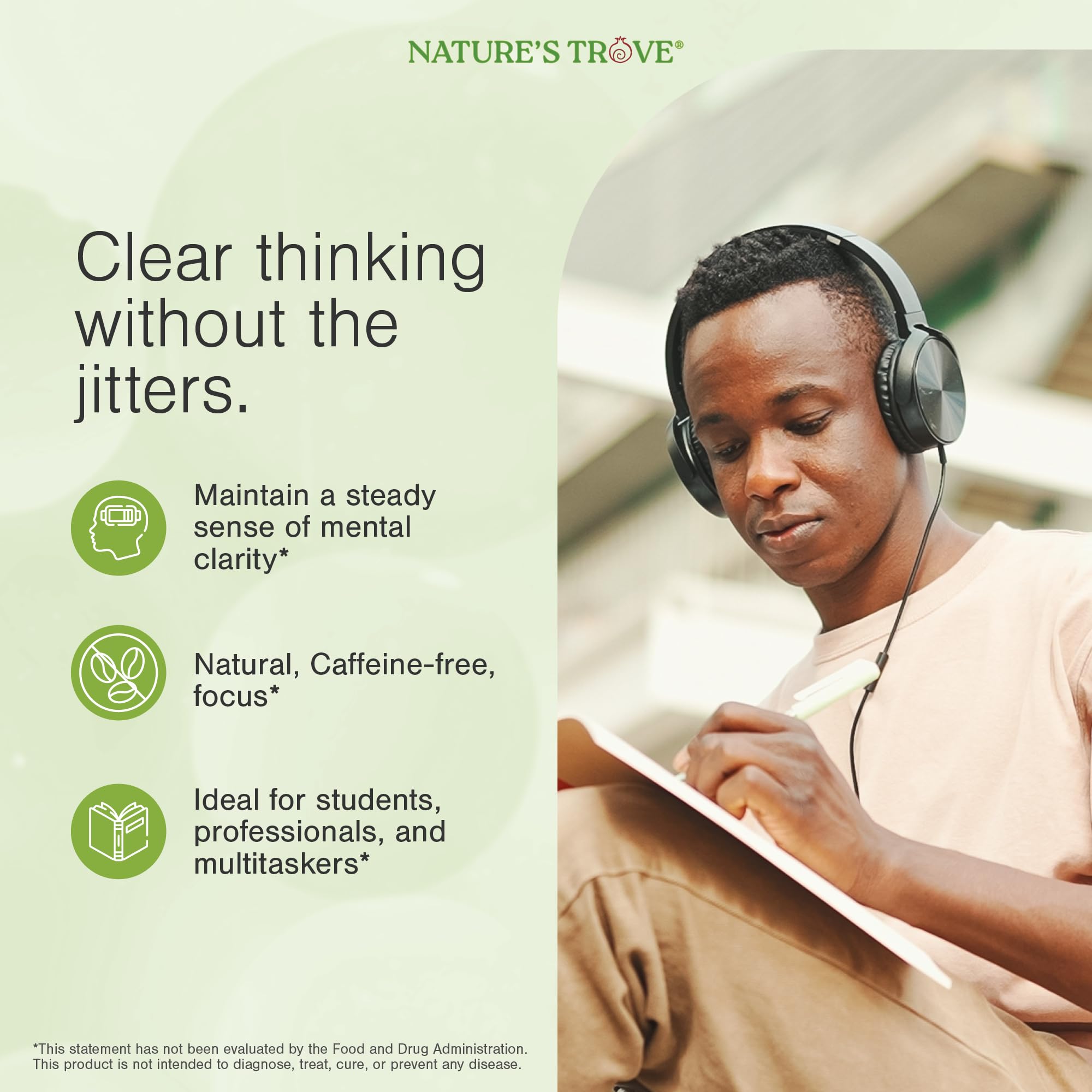 Nature's Trove etiqueta con certificaciones GMP NSF y kosher visibles