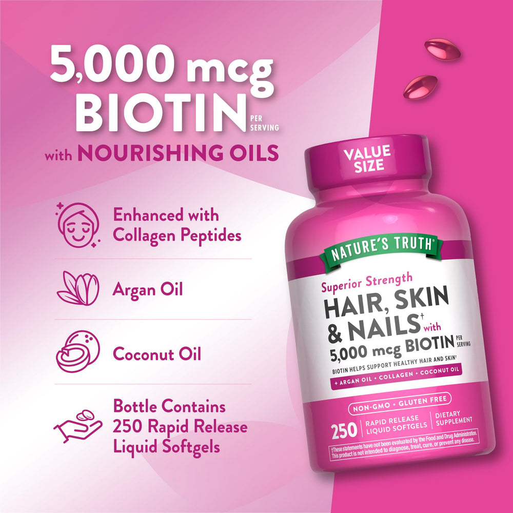 Nature's Truth softgel en mano ilustra tamaño y conveniencia de uso
