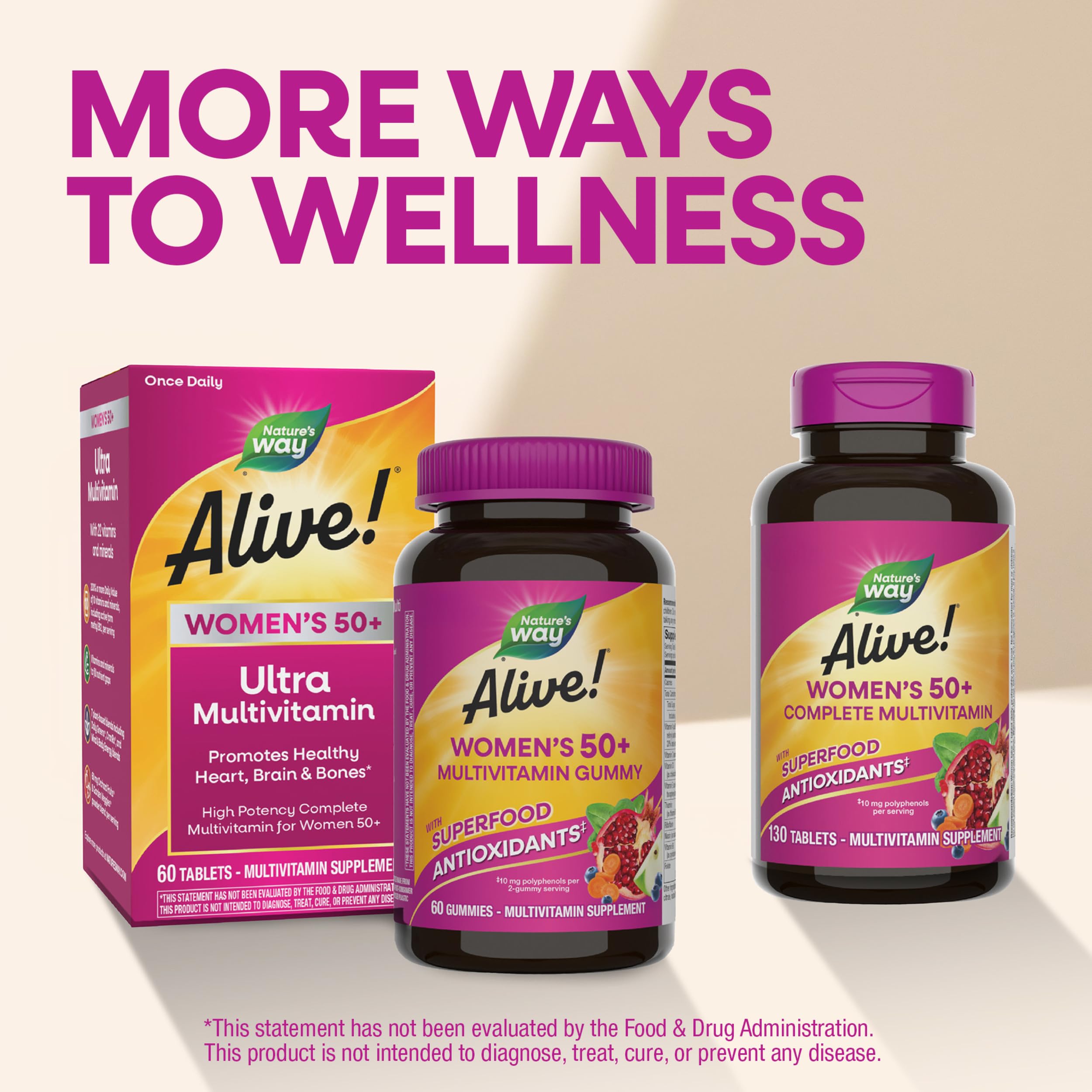 Nature's Way producto en escena activa que sugiere apoyo a estilo de vida saludable