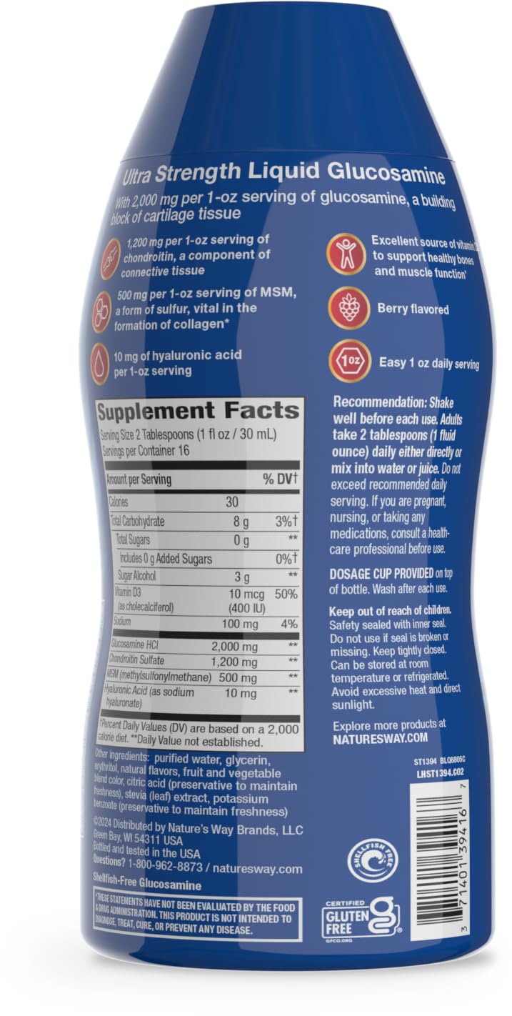 Nature's Way packaging lateral con instrucciones de uso y certificaciones visibles