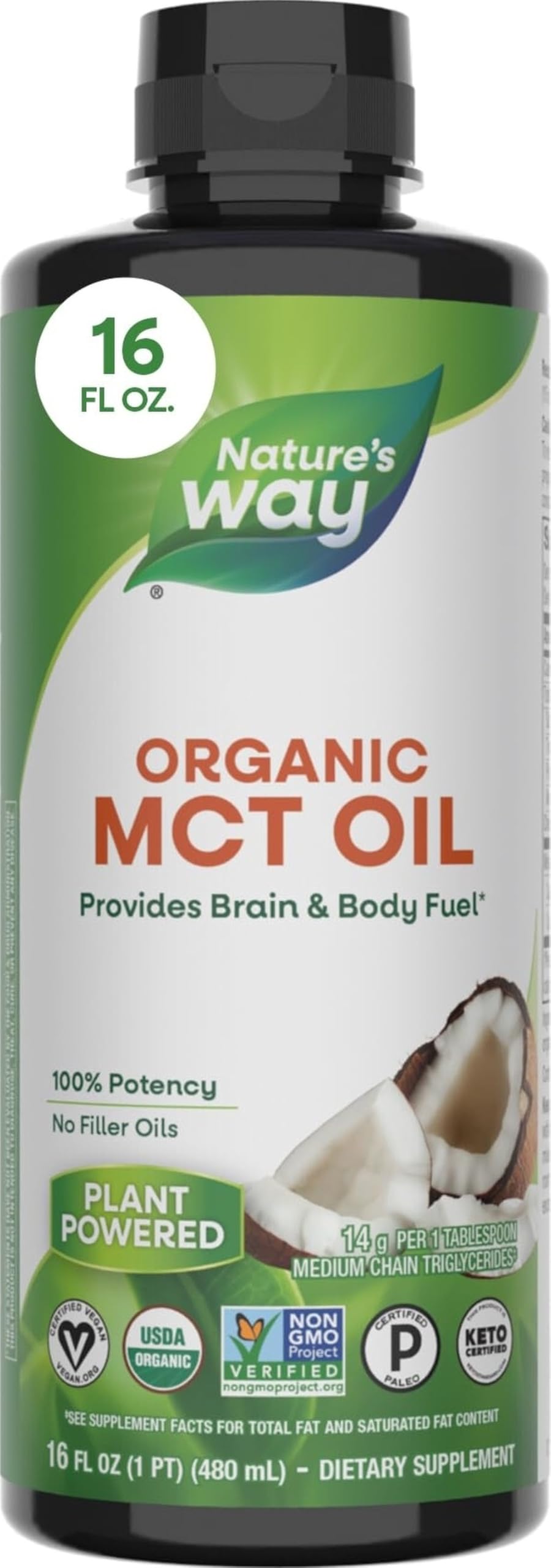 Nature's Way frente del envase mostrando bote y volumen 473 ml para energía diaria