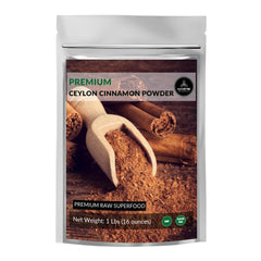 Naturevibe Botanicals envase frontal de canela Ceylon muestra presentación y pureza