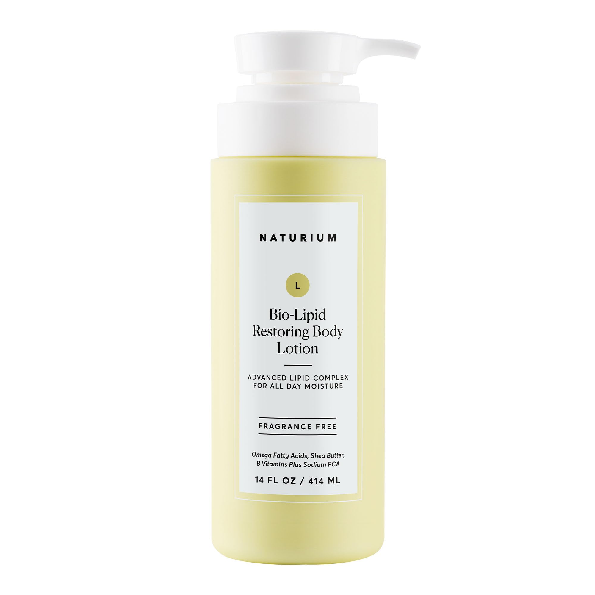 Naturium envase frontal mostrando 414 ml y diseño claro para identificar producto
