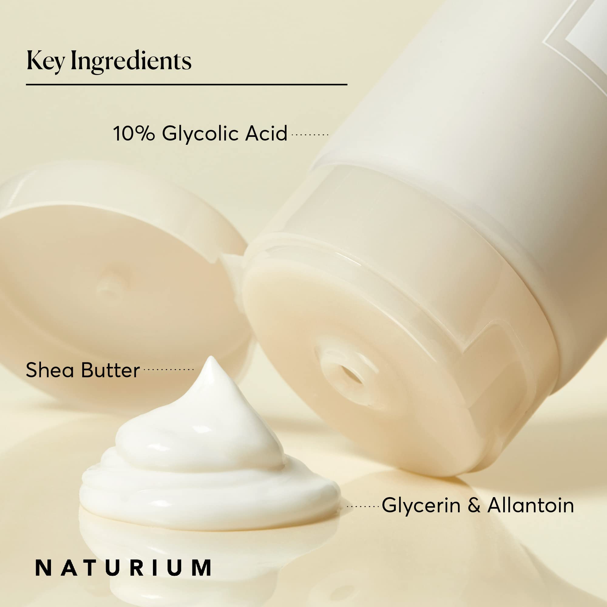 Naturium tamaño 8 oz junto a objetos cotidianos para escala práctica