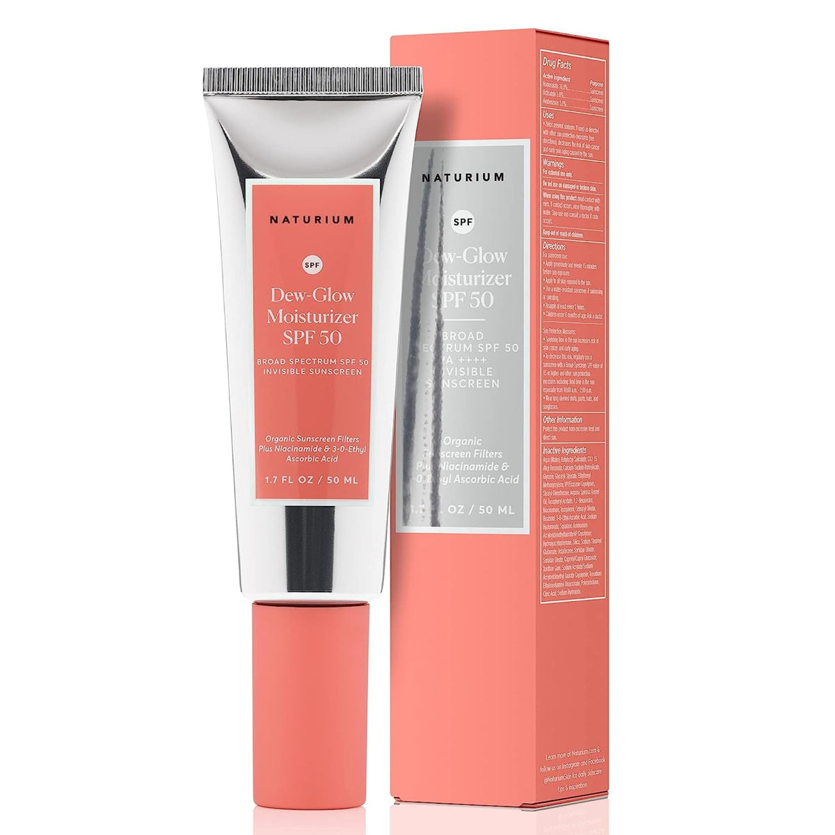 Naturium envase frontal mostrando diseño y protección SPF 50
