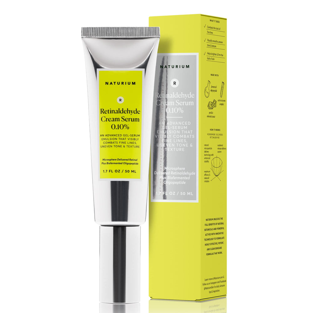 Naturium frasco frontal del serum crema, presentación clara y profesional