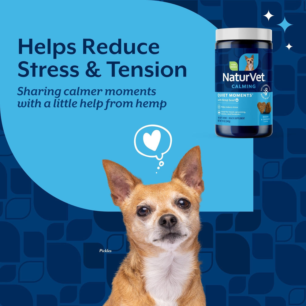 NaturVet ingredientes destacados melatonina y cáñamo para apoyo calmante