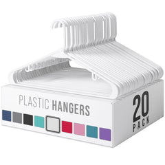 NEATERIZE frontal del pack de 20 perchas blancas para armario ordenado