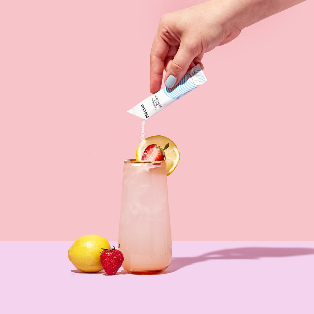 Nectar en entorno activo estilo de vida muestra uso tras ejercicio y recuperación