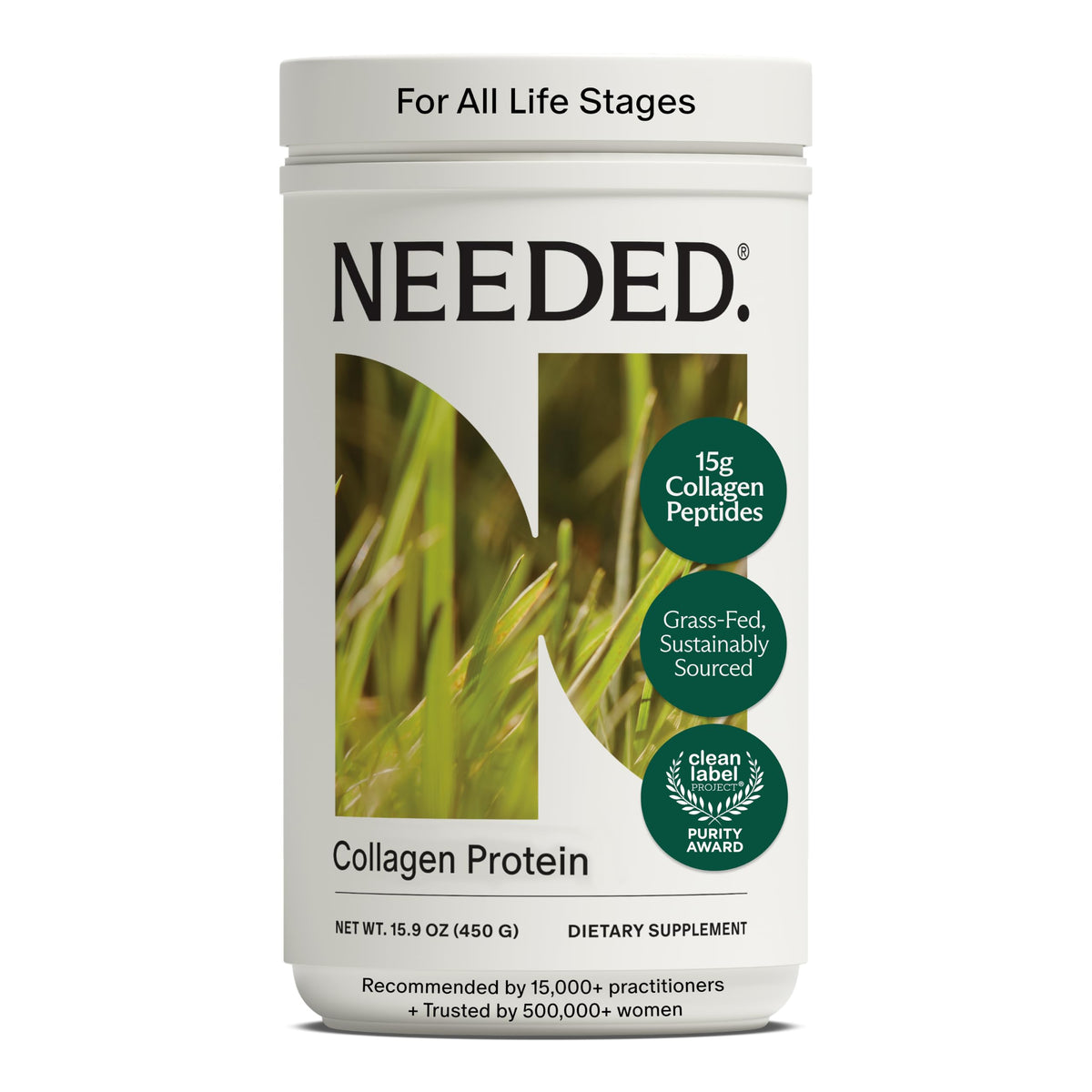 Needed front packaging showing 1 lb container and clean branding, promotes confidence