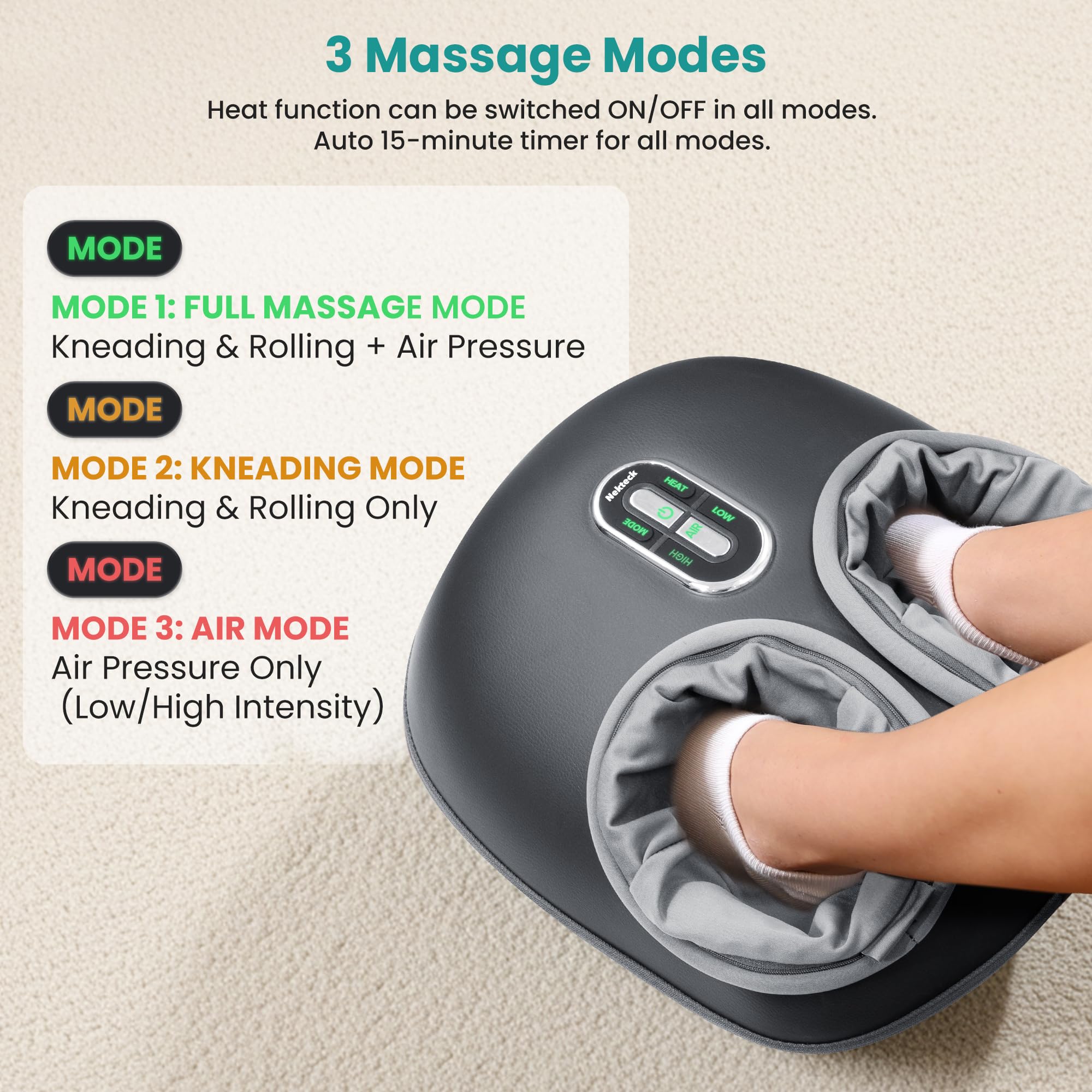 Nekteck infrared heating element close-up providing soothing warmth benefit