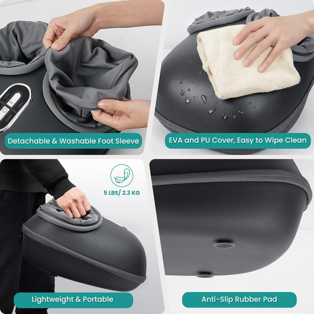 Nekteck massager in use with person relaxing and reducing foot tension
