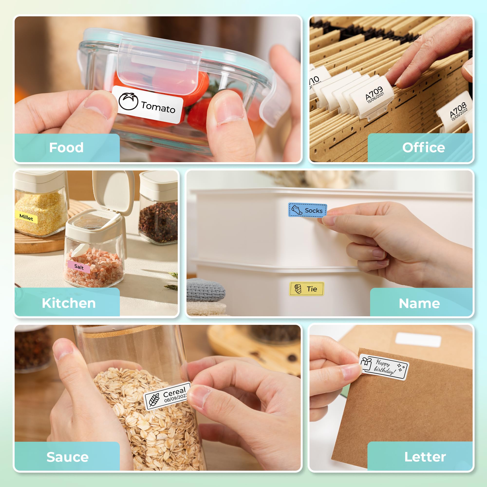 Nelko P21 generando etiqueta con código QR para identificación fácil