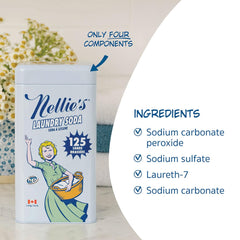 Nellie's en uso en lavadora limpiando ropa cotidiana eficazmente