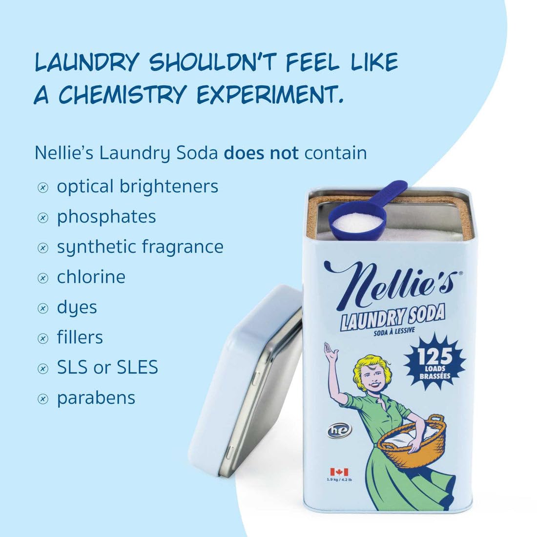 Nellie's bolsa abierta con contenido ligero y fácil de verter