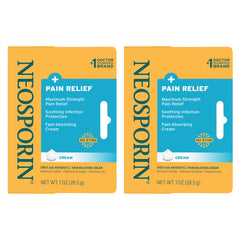 Neosporin pack frontal mostrando los dos tubos y su beneficio para heridas