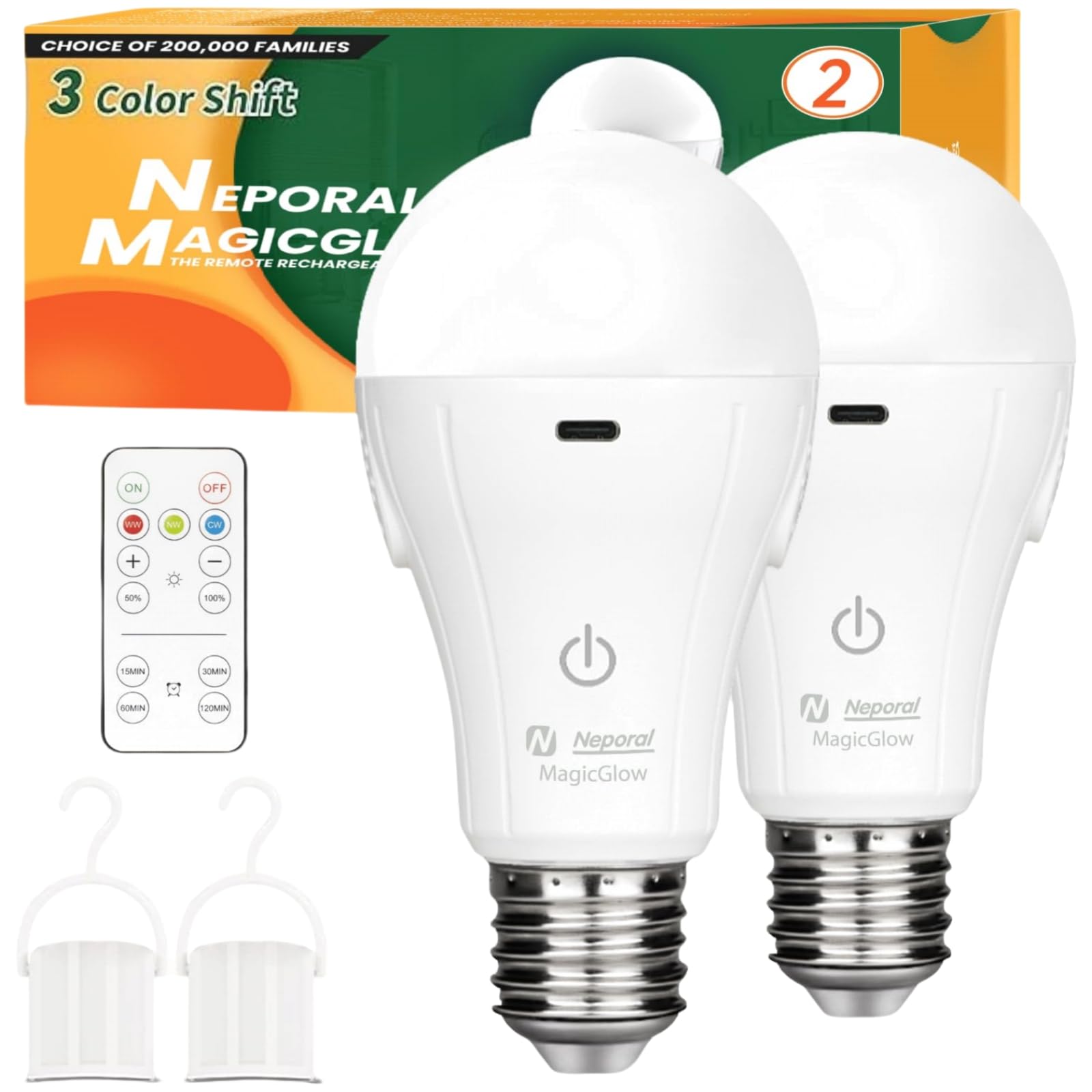 Neporal MagicGlow frontal del embalaje mostrando el pack de dos y beneficios