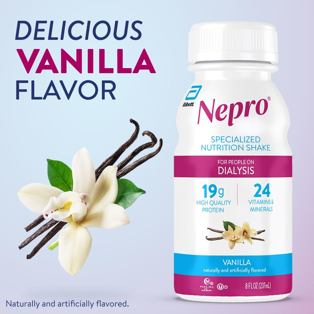 Paciente tomando Nepro durante diálisis como complemento nutricional