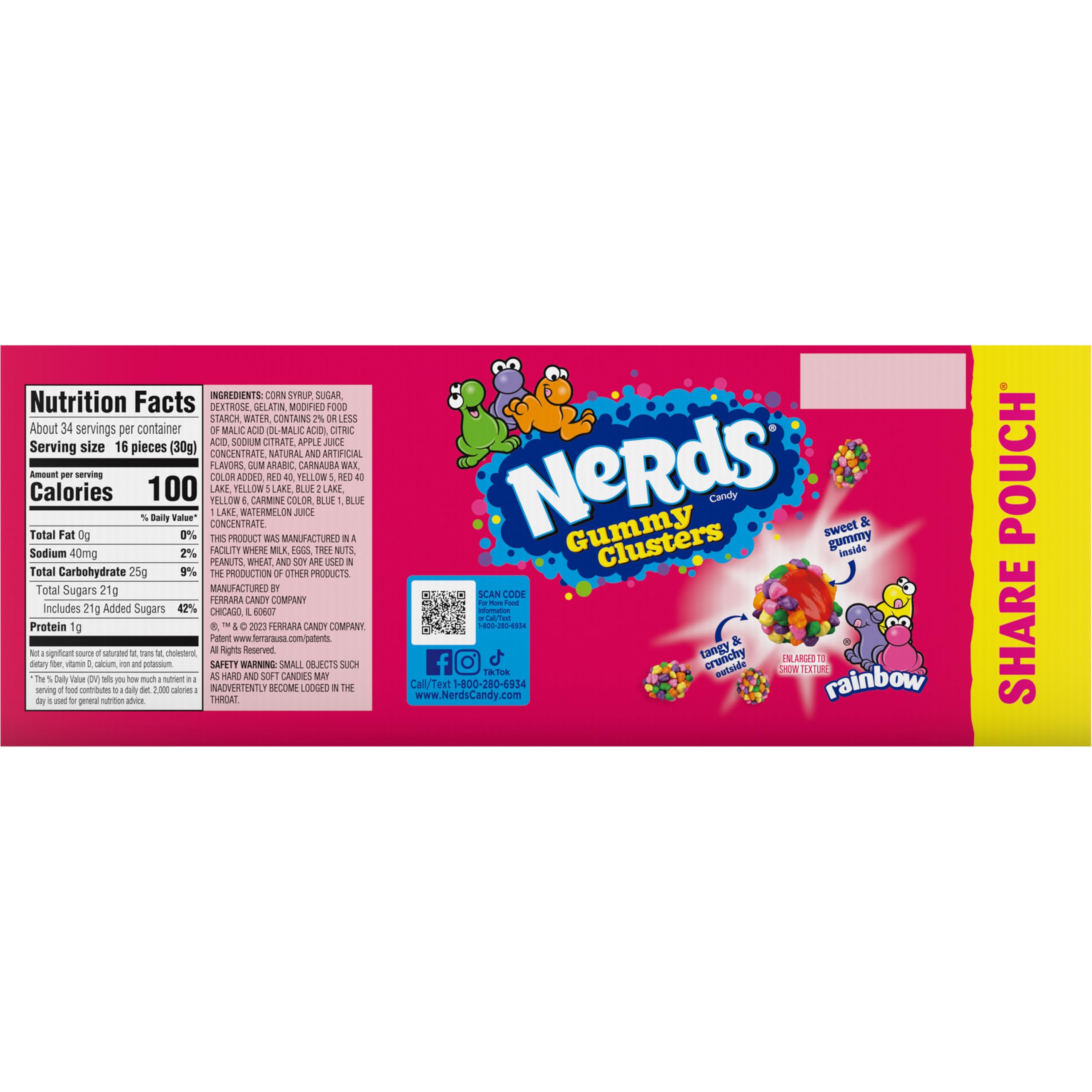NERDS paquete abierto mostrando conservación y facilidad de servicio