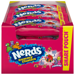 NERDS paquete frontal mostrando colores vibrantes y crujiente exterior