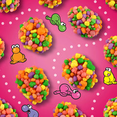 NERDS montones de piezas en bandeja listos para compartir en reuniones
