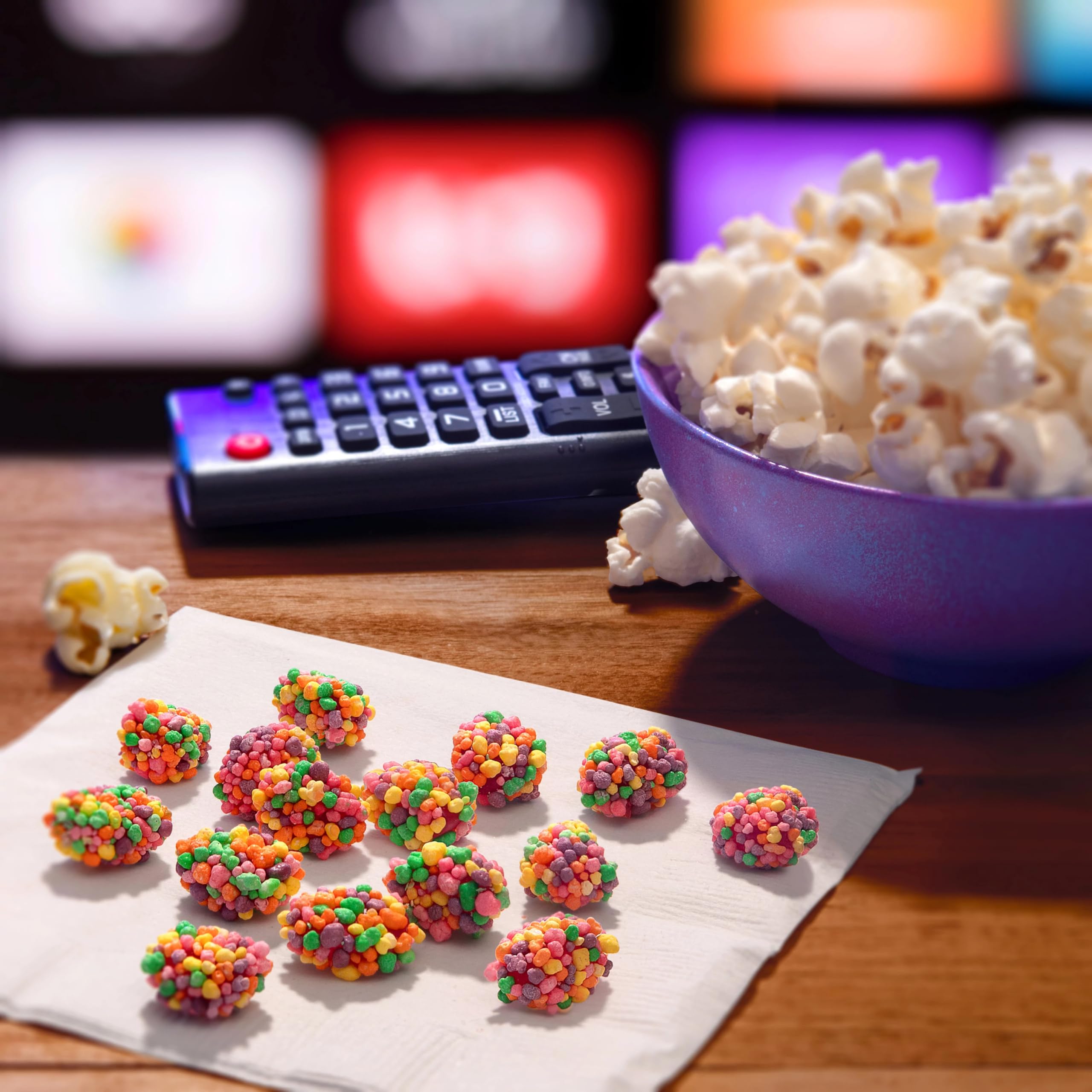 NERDS porción en mano para mostrar tamaño práctico y fácil de consumir