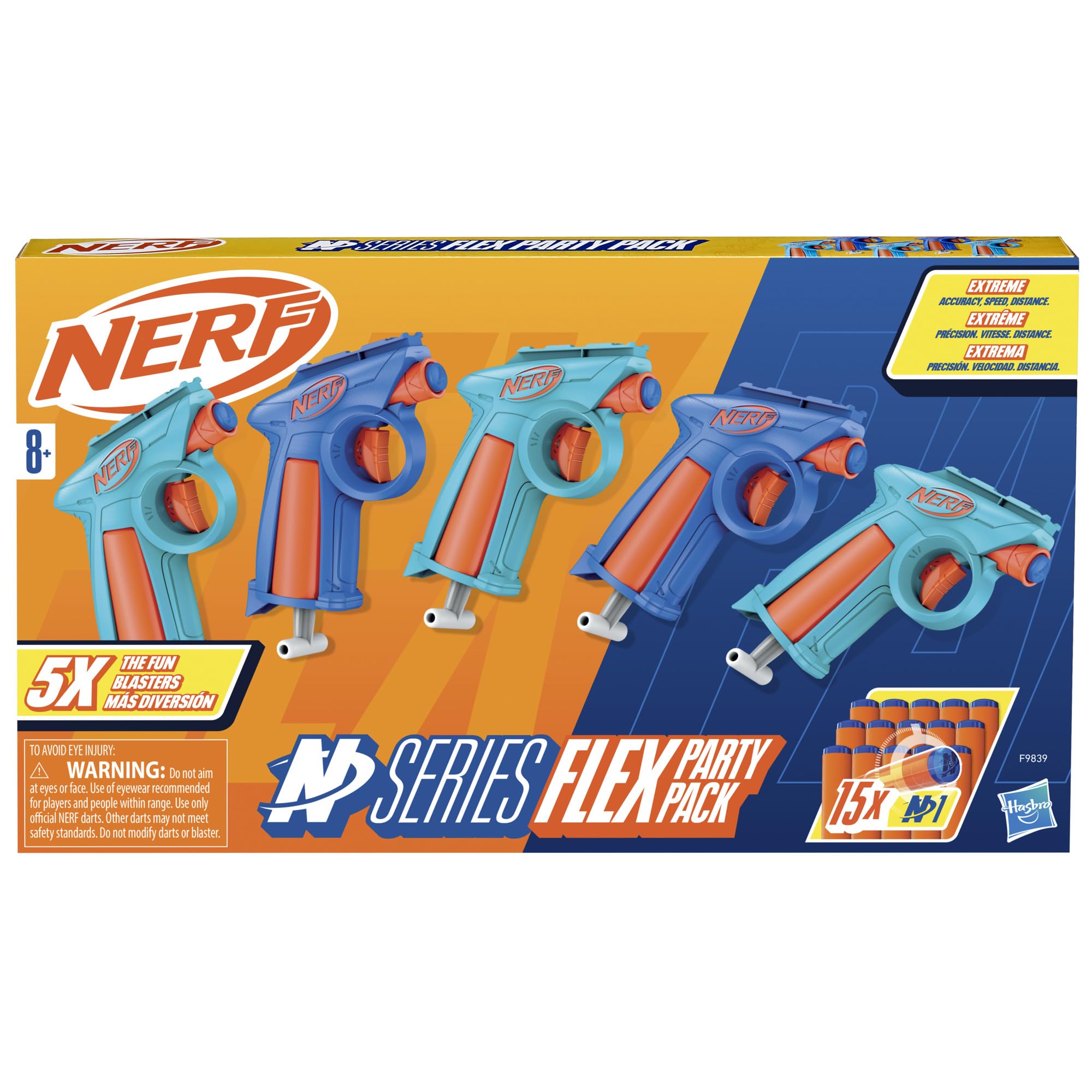 Hasbro Nerf detalle del blaster Flex resaltando el mecanismo pull-down