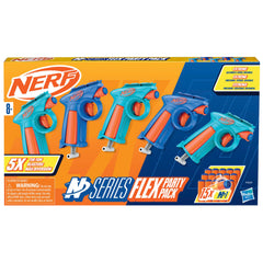 Hasbro Nerf detalle del blaster Flex resaltando el mecanismo pull-down