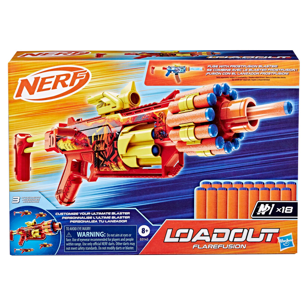 Hasbro Nerf FlareFusion detalle de la piel FlareFusion con acabado visual atractivo