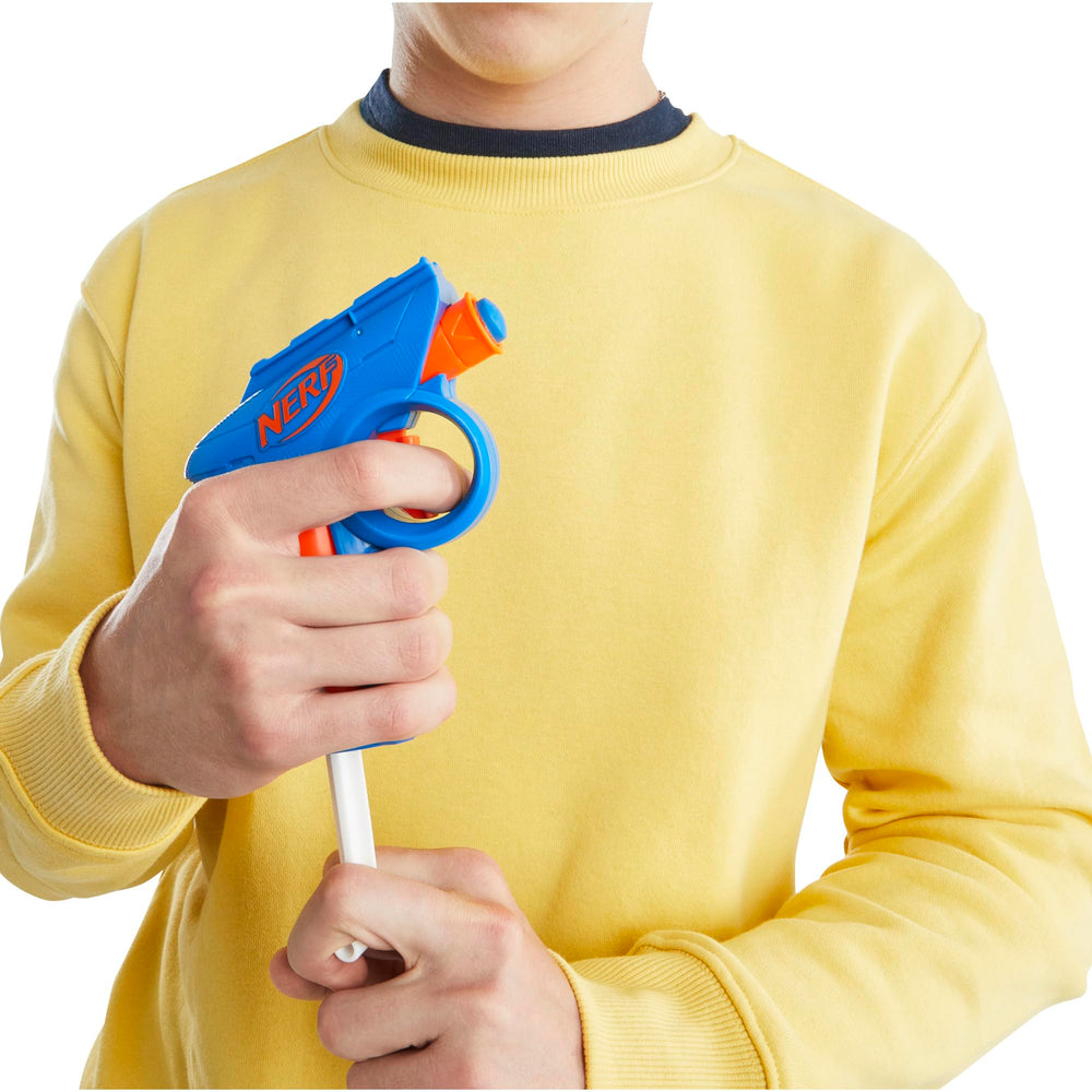Hasbro Nerf etiqueta del paquete con información de compatibilidad y edad