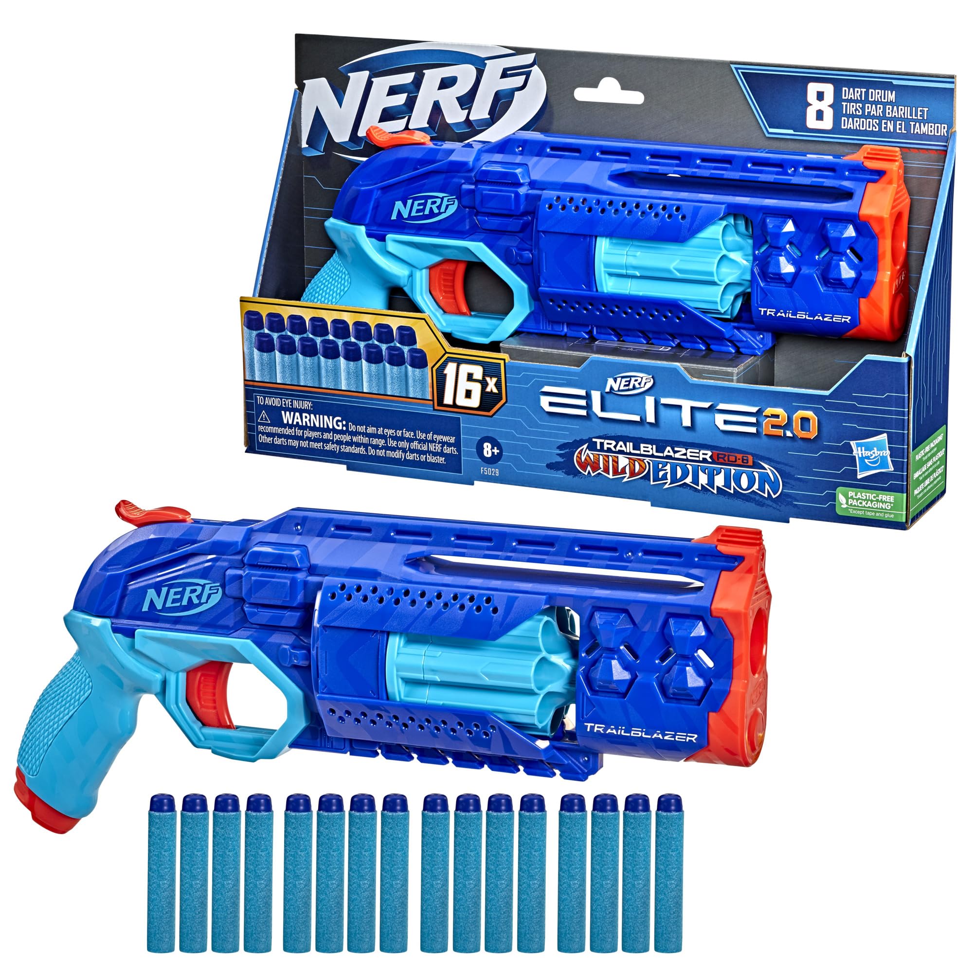Nerf Trailblazer empaque y etiqueta con contenido e instrucciones