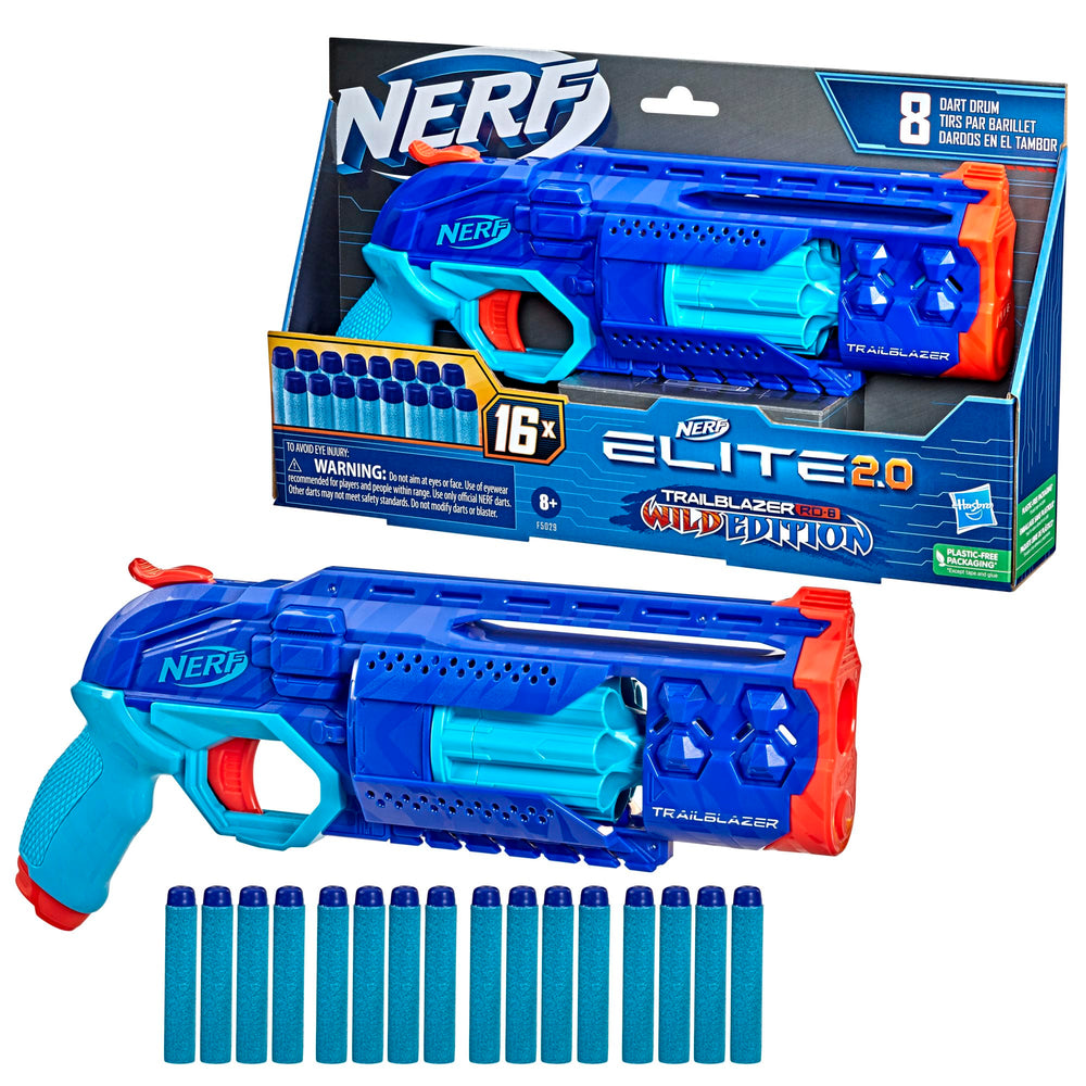 Nerf Trailblazer empaque y etiqueta con contenido e instrucciones